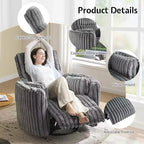 Fauteuil inclinable électrique de crèche AMERLIFE, planeur à bascule pivotant électrique avec USB et Type-C, fauteuil avec 2 oreillers, canapé inclinable pour la maison