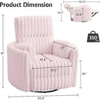 Fauteuil inclinable électrique de crèche AMERLIFE, planeur à bascule pivotant électrique avec USB et Type-C, fauteuil avec 2 oreillers, canapé inclinable pour la maison