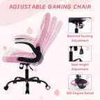 Chaise de jeu Bestier, chaise pivotante d'ordinateur en cuir PU avec soutien lombaire, dossier réglable et accoudoir rabattable pour chaise de bureau à domicile