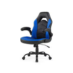 Chaise de jeu Bestier, chaise pivotante d'ordinateur en cuir PU avec soutien lombaire, dossier réglable et accoudoir rabattable pour chaise de bureau à domicile