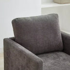 Fauteuil d'appoint moderne pivotant à 360° Okak, fauteuil d'appoint carré rembourré de 78 cm de large et canapé-lit simple confortable, fauteuil de salon.