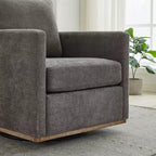 Fauteuil d'appoint moderne pivotant à 360° Okak, fauteuil d'appoint carré rembourré de 78 cm de large et canapé-lit simple confortable, fauteuil de salon.