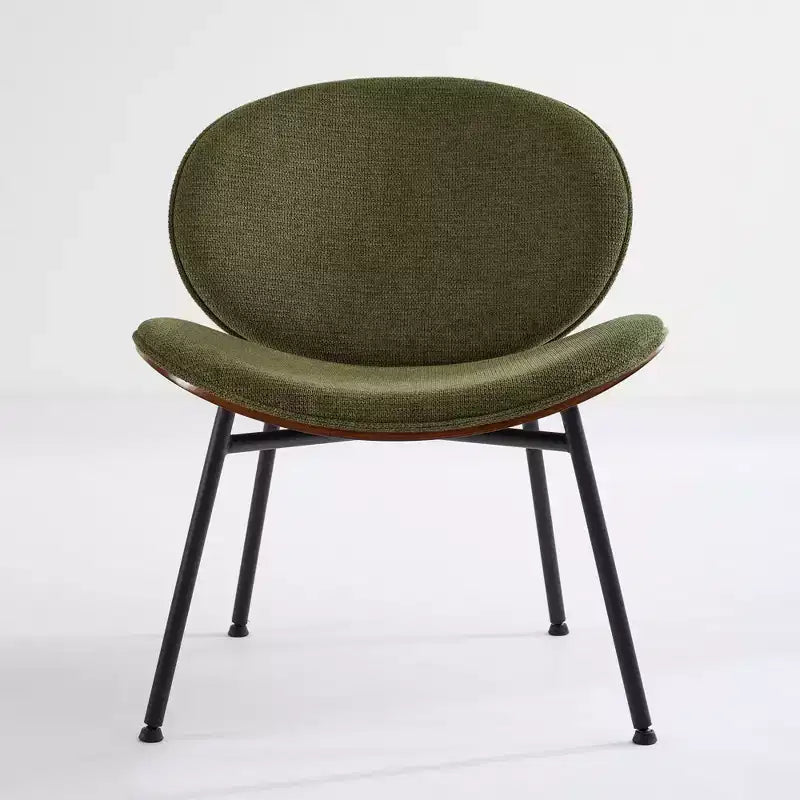 Fauteuils d'appoint modernes Okak du milieu du siècle pour chambre à coucher, chaise coquille, chaise d'appoint simple à trépied, chaise longue en tissu avec dossier finition noyer
