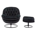 Fauteuils d'appoint modernes Okak pour chambre à coucher avec pouf, fauteuil de loisirs avec siège rembourré