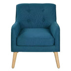 Fauteuils d'appoint modernes Okak du milieu du siècle pour chambre à coucher, fauteuil d'appoint en tissu capitonné avec pieds en bois massif pour salon