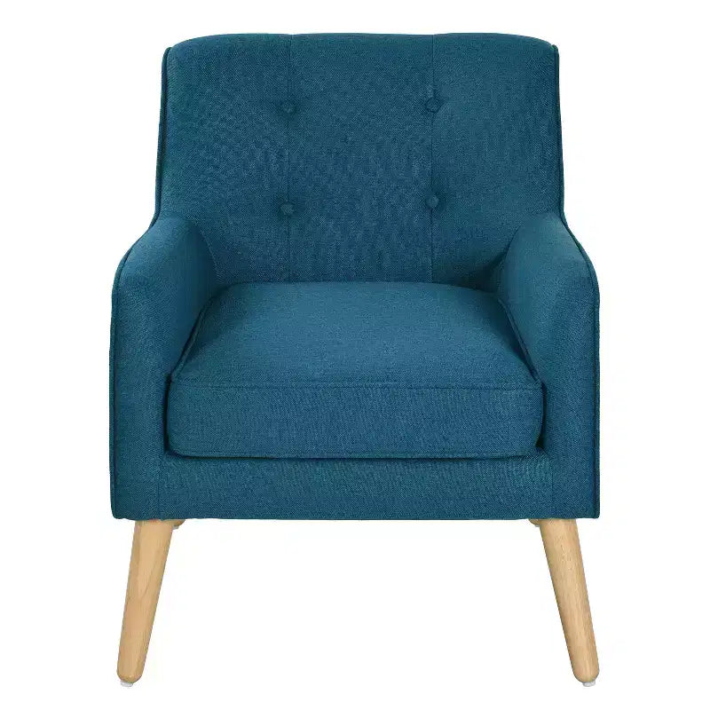 Fauteuils d'appoint modernes Okak du milieu du siècle pour chambre à coucher, fauteuil d'appoint en tissu capitonné avec pieds en bois massif pour salon