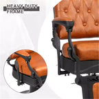 Fauteuil de barbier Karl Home de style vintage avec dossier carré et inclinaison hydraulique robuste