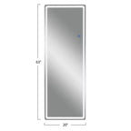 Miroir rectangulaire psyché encadré en métal noir 69x30
