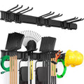 VEVOR Garage Tool Organizer, 800 lbs Max Load Capacity, Wall Mount Yard Garden Storage Rack Organization Heavy Duty with 6 Adjustable Hooks, 3 Rails