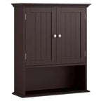 Meuble haut de salle de bain Costway Armoire de rangement murale Armoire à pharmacie Noir/Marron/Gris/Blanc