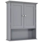 Meuble haut de salle de bain Costway Armoire de rangement murale Armoire à pharmacie Noir/Marron/Gris/Blanc