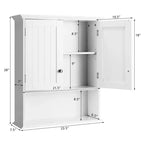 Meuble haut de salle de bain Costway Armoire de rangement murale Armoire à pharmacie Noir/Marron/Gris/Blanc