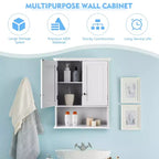 Meuble haut de salle de bain Costway Armoire de rangement murale Armoire à pharmacie Noir/Marron/Gris/Blanc
