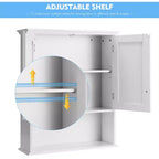 Meuble haut de salle de bain Costway Armoire de rangement murale Armoire à pharmacie Noir/Marron/Gris/Blanc