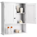 Meuble haut de salle de bain Costway Armoire de rangement murale Armoire à pharmacie Noir/Marron/Gris/Blanc