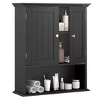 Costway Wall Mount Bathroom Cabinet Storage Organizer Medicine Cabinet Black/Brown/Gray/White