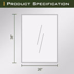 Miroir de salle de bain rectangulaire 38x26 avec cadre en alliage d'aluminium, miroir mural pour chambre à coucher, salon, entrée, doré