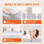 Pont de lit VEVOR, kit convertisseur de lit king-size, remplisseur d'espace pour lit king-size ajustable, connecteur de matelas, remplisseur d'espace de matelas