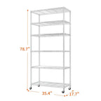 Karl Home Étagère de rangement en métal réglable avec roulettes, capacité de 1200 lb, certifiée NSF