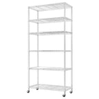 Karl Home Étagère de rangement en métal réglable avec roulettes, capacité de 1200 lb, certifiée NSF