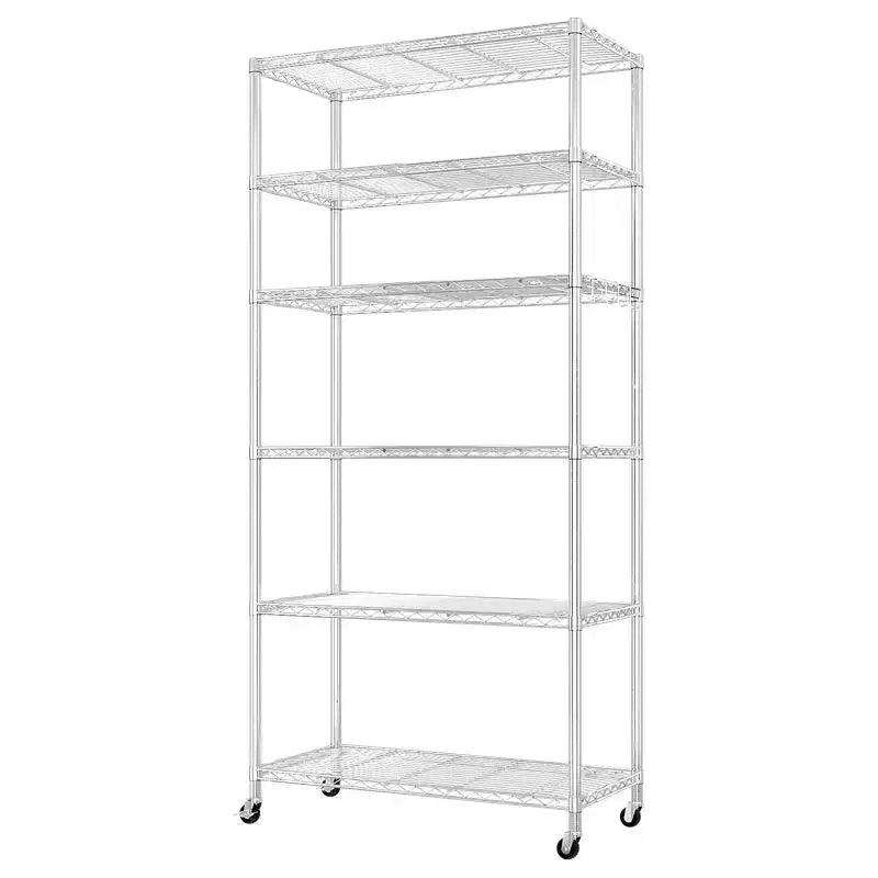Karl Home Étagère de rangement en métal réglable avec roulettes, capacité de 1200 lb, certifiée NSF