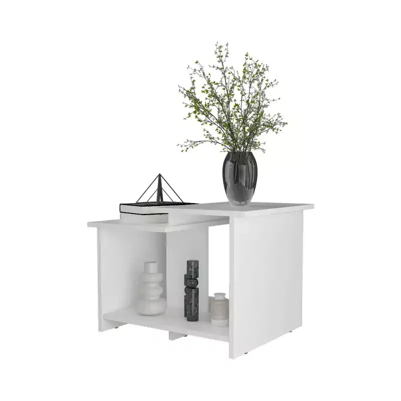 Table basse rectangulaire moderne Okak 16.6 H avec étagère inférieure ouverte pour rangement de bureau à domicile pour salon/bureau, gain de place