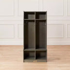 Portemanteau 2 sections ECR4Kids avec banc et casiers de rangement, mobilier pour enfants