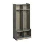ECR4Kids 2-Section Coat Locker with Bench and Cubby Storage Compartments, Kids Furniture