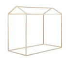 HomeStock 72.75 in.H Twin Size Brown with Basic Bed Frames made of Wood Bed Frame