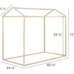 HomeStock Lit jumeau marron de 72,75 po de hauteur avec sommier en bois