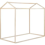 HomeStock Lit jumeau marron de 72,75 po de hauteur avec sommier en bois