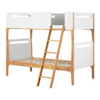 Lit superposé HomeStock Modern blanc et naturel Bebble