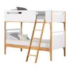 Lit superposé HomeStock Modern blanc et naturel Bebble