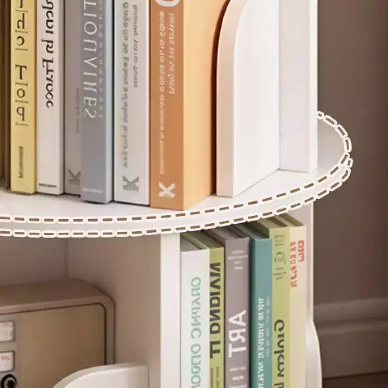 Bibliothèque rotative Chic Crate à 5 niveaux | Affichage à 360° | Gain de place | Blanc chaud | Chambre/Salon/Bureau