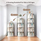 Bibliothèque rotative Chic Crate à 5 niveaux | Affichage à 360° | Gain de place | Blanc chaud | Chambre/Salon/Bureau