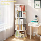 Bibliothèque rotative Chic Crate à 5 niveaux | Affichage à 360° | Gain de place | Blanc chaud | Chambre/Salon/Bureau