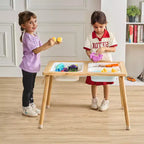 Table sensorielle VEVOR pour tout-petits, table d'activités pour enfants avec 3 bacs de rangement pliables et porte-rouleau de papier, table de jeu de sable et d'eau intérieure/extérieure