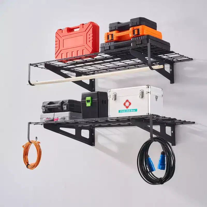Étagères de rangement de garage VEVOR, lot de 2, étagères de garage murales robustes 120 x 60 cm, capacité de charge de 227 kg (au total), rack de rangement de garage