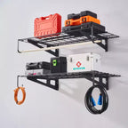 Étagères de rangement de garage VEVOR, lot de 2, étagères de garage murales robustes 120 x 60 cm, capacité de charge de 227 kg (au total), rack de rangement de garage