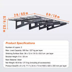 Étagères de rangement de garage VEVOR, lot de 2, étagères de garage murales robustes 120 x 60 cm, capacité de charge de 227 kg (au total), rack de rangement de garage