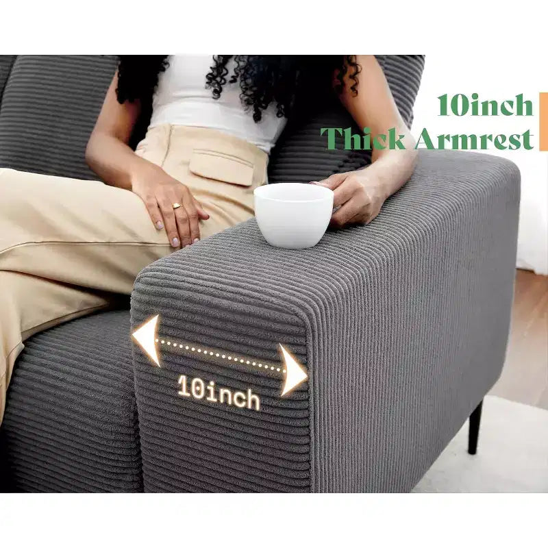 AMERLIFE 89 Canapé moderne 3 places avec assise extra profonde, canapé confortable pour salon