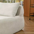GDFStudio Judy Fauteuil poire 2 pièces en chenille avec pouf et coussin lombaire