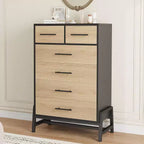 Commode haute 46,6, commode 4+2 tiroirs pour chambre, tiroir large avec rangement autoportant, meuble de rangement en bois