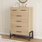 Commode haute 46,6, commode 4+2 tiroirs pour chambre, tiroir large avec rangement autoportant, meuble de rangement en bois