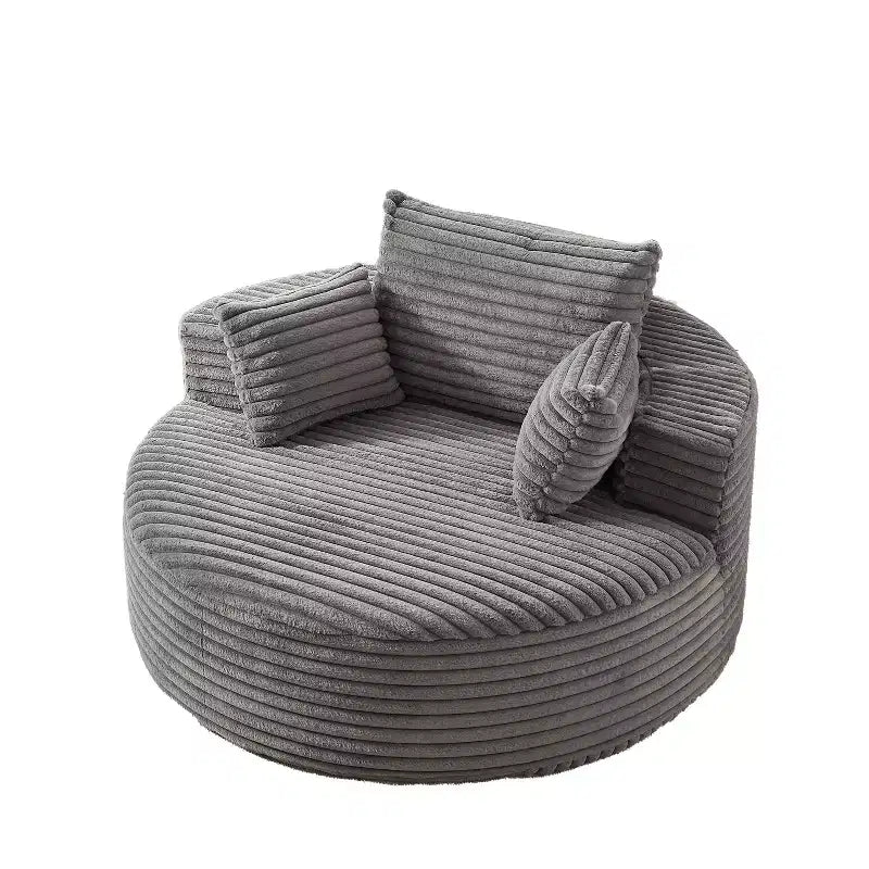 Fauteuil de couchage moelleux en velours côtelé de 55 po de largeur avec oreillers, fauteuil-canapé moderne extra large pour salon, chambre ou lounge - ModernLuxe