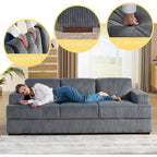 Canapé confortable AMERLIFE avec assise profonde et pieds en bois, canapé rembourré pour salon