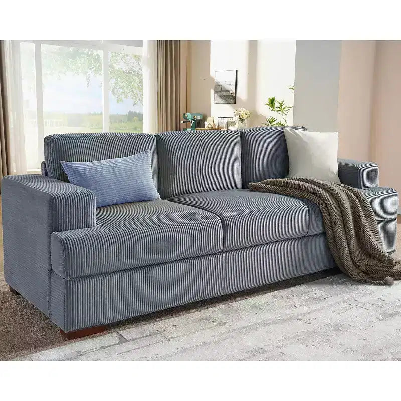 Canapé confortable AMERLIFE avec assise profonde et pieds en bois, canapé rembourré pour salon