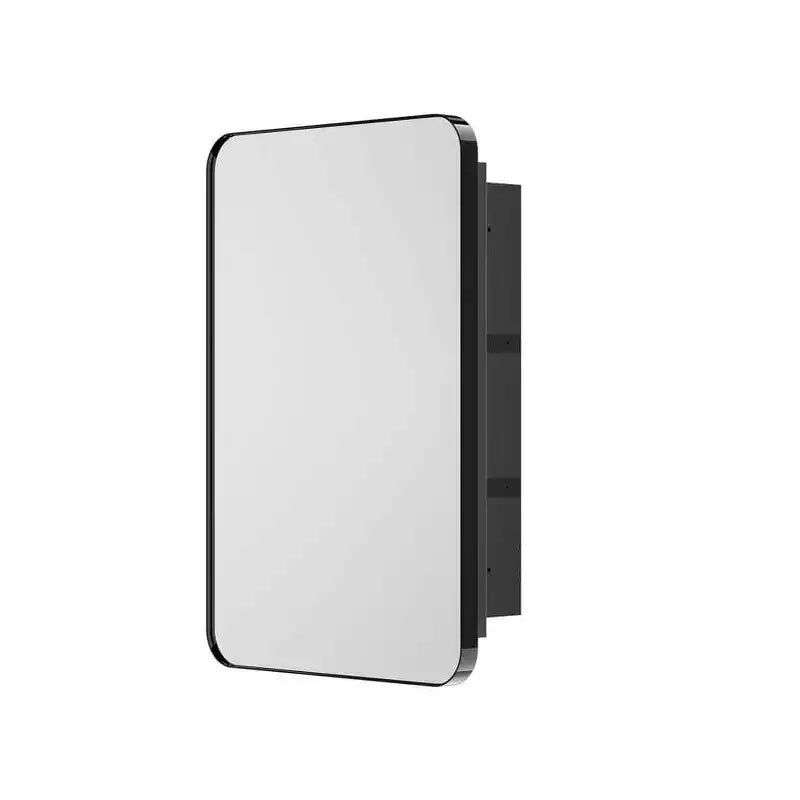 Armoire à pharmacie Keonjinn en métal encadrée rectangulaire, encastrée/en surface, avec miroir