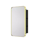 Armoire à pharmacie Keonjinn en métal encadrée rectangulaire, encastrée/en surface, avec miroir
