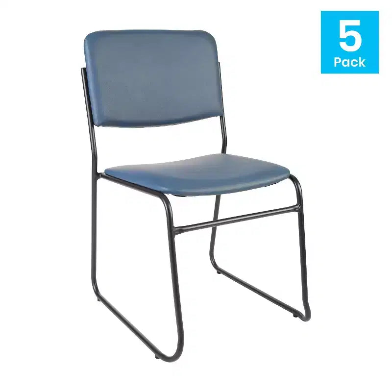 Lot de 5 chaises empilables à haute densité Flash Furniture de la série HERCULES, capacité de 227 kg, avec base luge